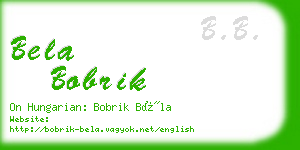 bela bobrik business card